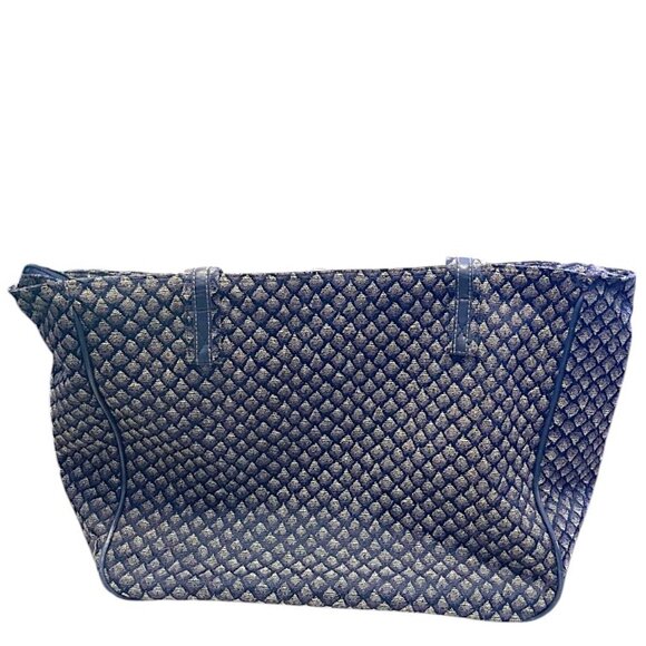 Diane Von Furstenberg Blue Diamond Pattern Travel Bag Tote - Picture 5 of 11